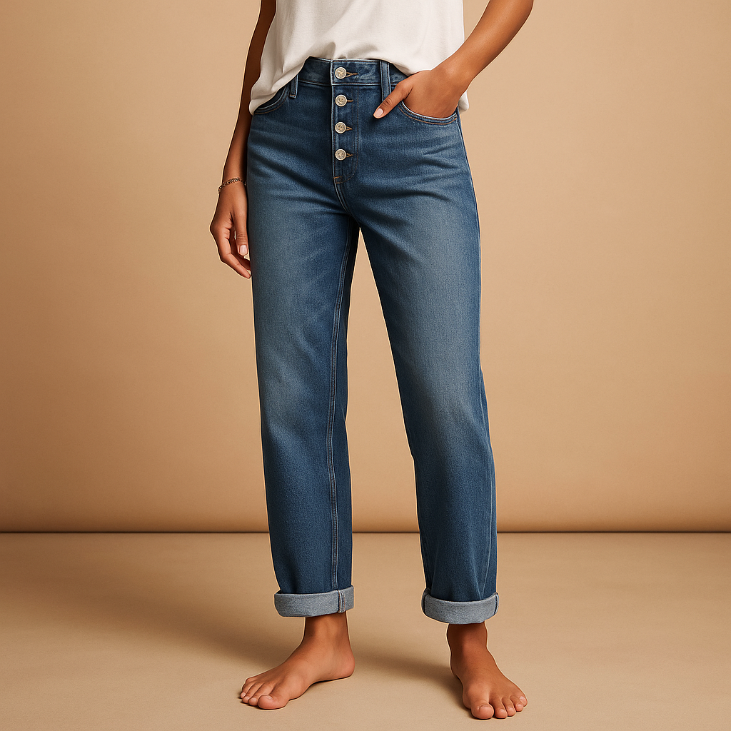 Baggy Jeans für Damen mit Hoher Taille und Lässigem Schnitt | Fleur-Genf Boutique
