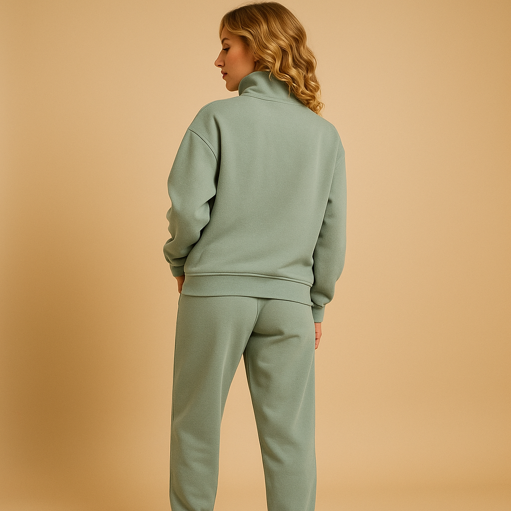Bequemes Damen-Joggingpak mit halbem Reißverschluss | Loïs-Genf Boutique