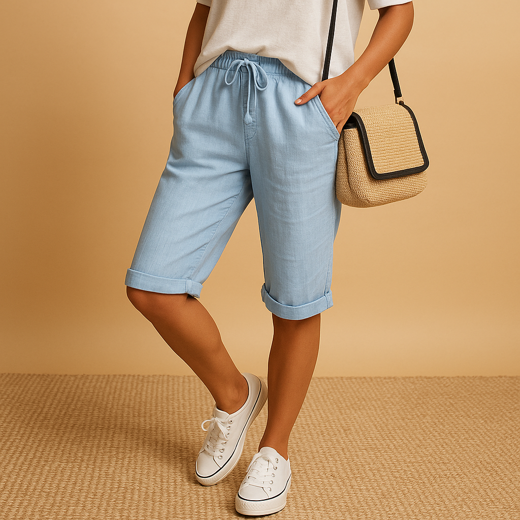 Capri Hosen Damen mit Elastischem Bund und Entspanntem Schnitt | Lotte-Genf Boutique