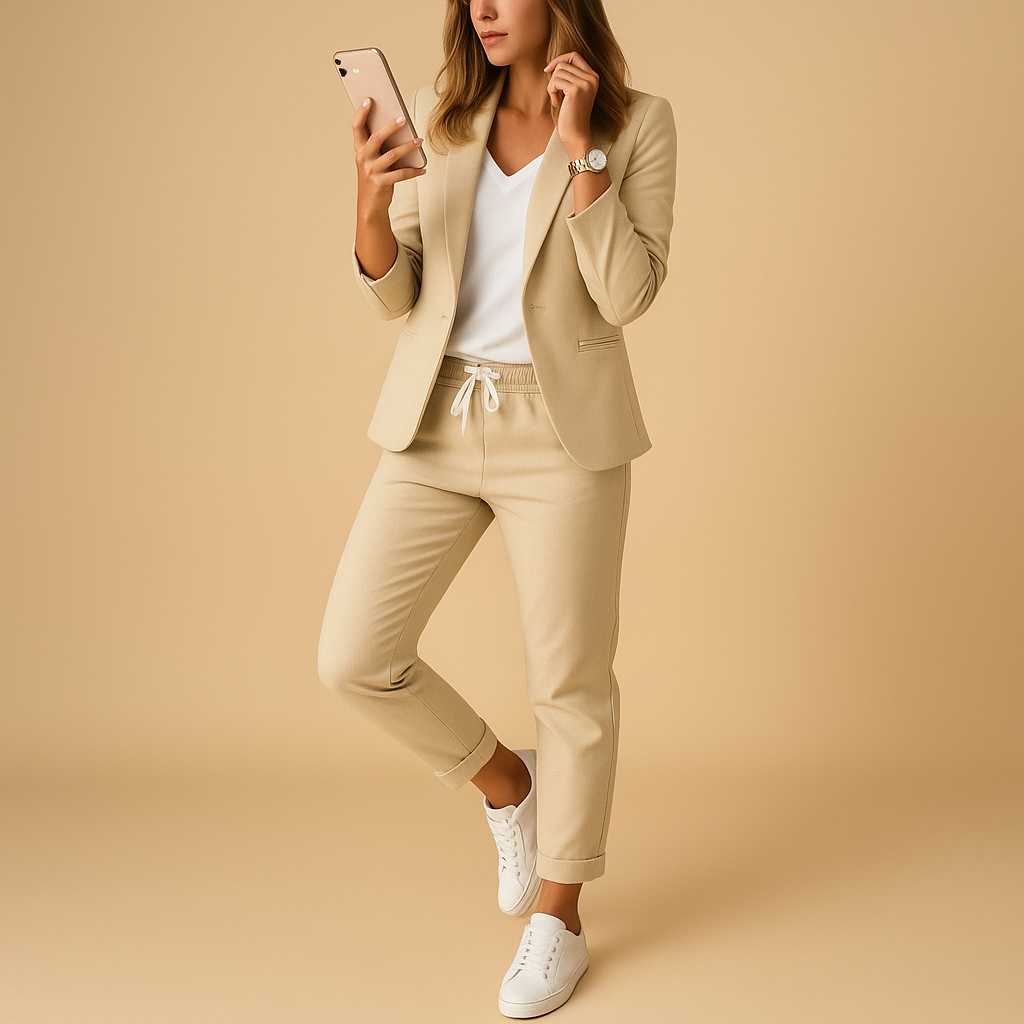 Elegante getailleerde Blazer und Hose Set für Damen | Merel-Genf Boutique