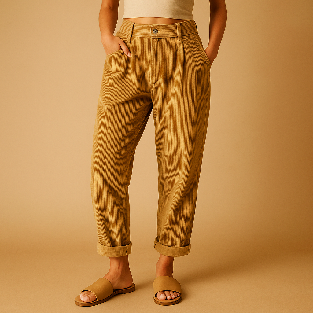 Hochtaillierte Stoffhose Damen mit geraden Beinen | Nina-Genf Boutique