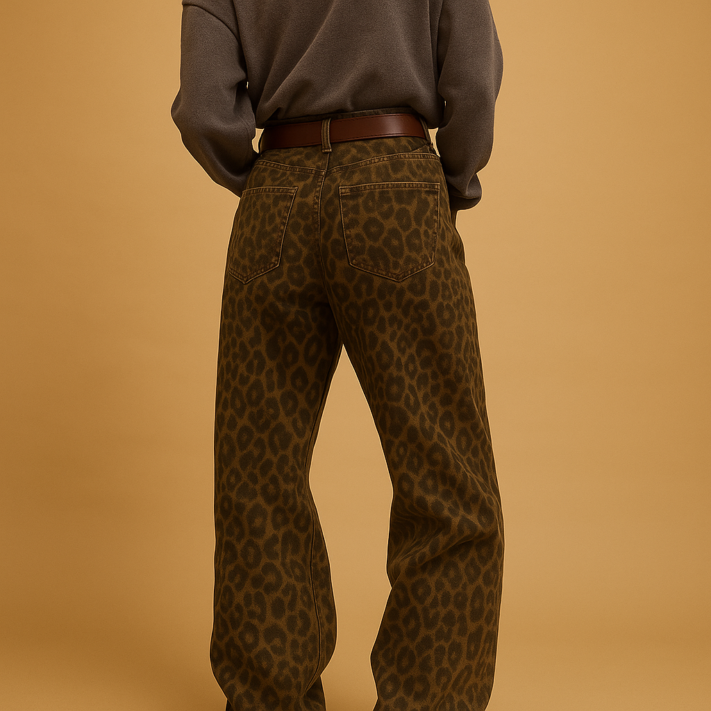 Jeans Damen im Leopardenmuster für einen kühnen Look | Nelly-Genf Boutique