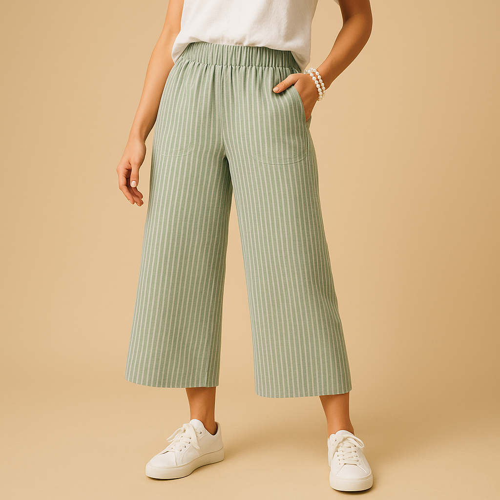 Leichte Sommerhose Damen aus atmungsaktivem Leinen | Fleur-Genf Boutique