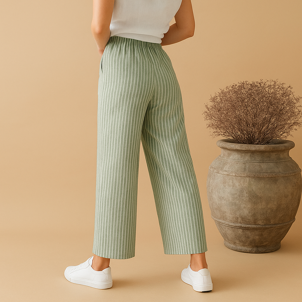 Leichte Sommerhose Damen aus atmungsaktivem Leinen | Fleur-Genf Boutique