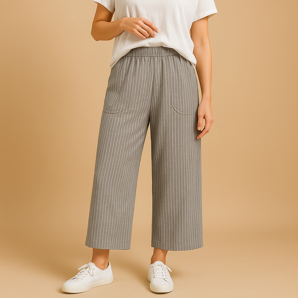 Leichte Sommerhose Damen aus atmungsaktivem Leinen | Fleur-Genf Boutique
