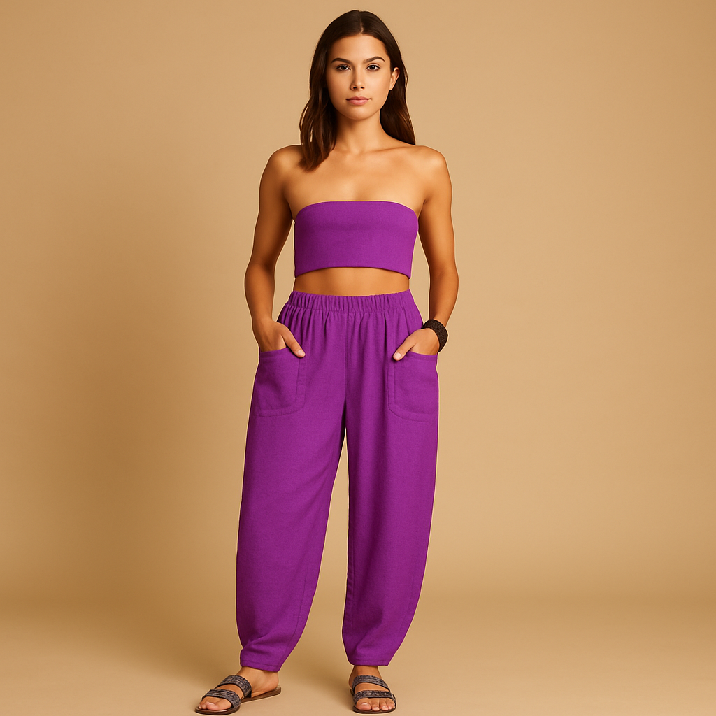 Leichte Sommerhose Damen mit Hohem Taillenbund | Femke-Genf Boutique