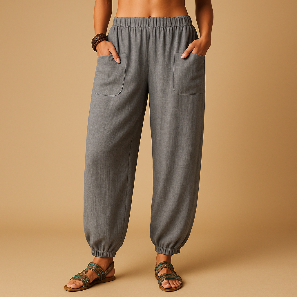 Leichte Sommerhose Damen mit Hohem Taillenbund | Femke-Genf Boutique