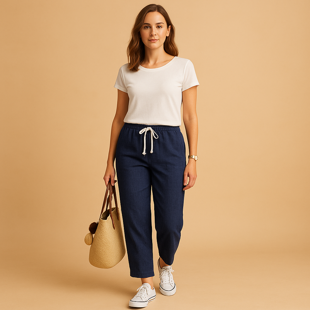 Leichte Sommerhose Damen mit flexibler Passform für aktive Tage | Jill-Genf Boutique