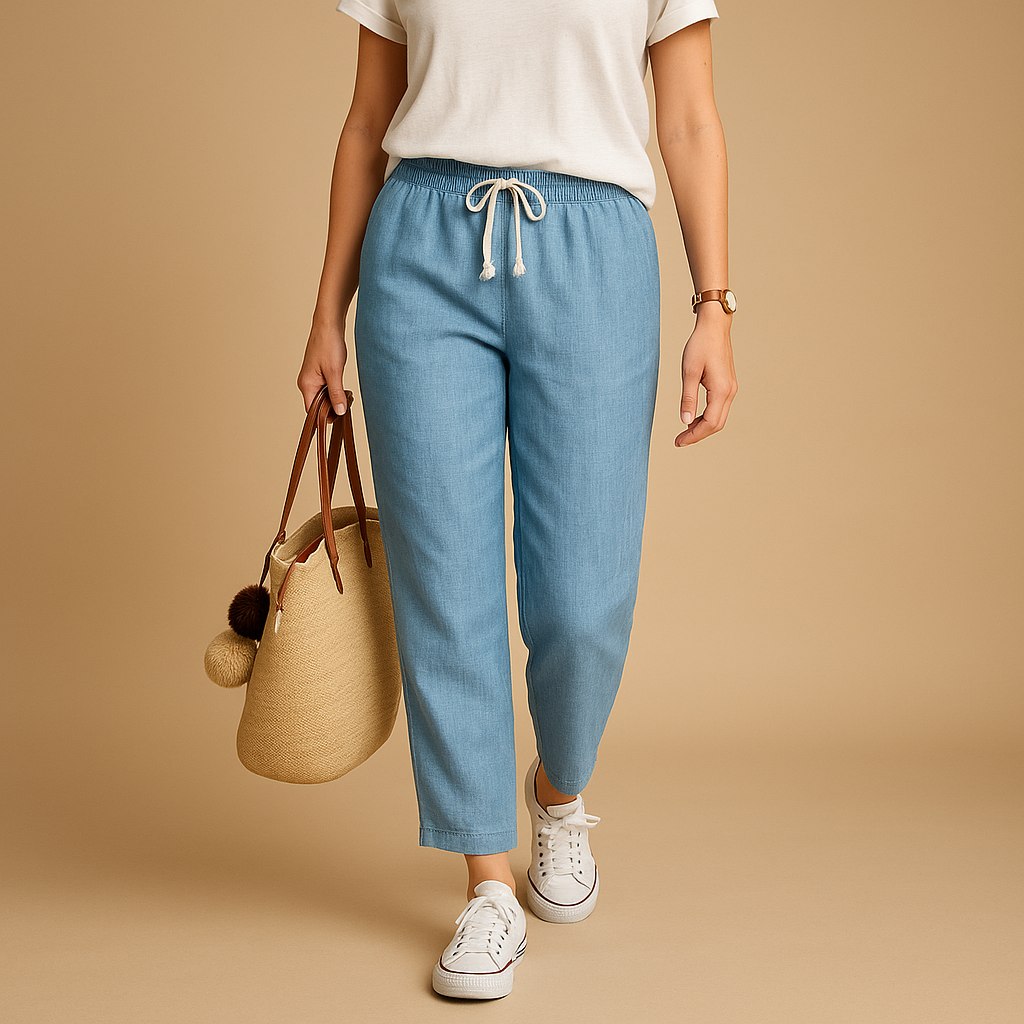 Leichte Sommerhose Damen mit flexibler Passform für aktive Tage | Jill-Genf Boutique