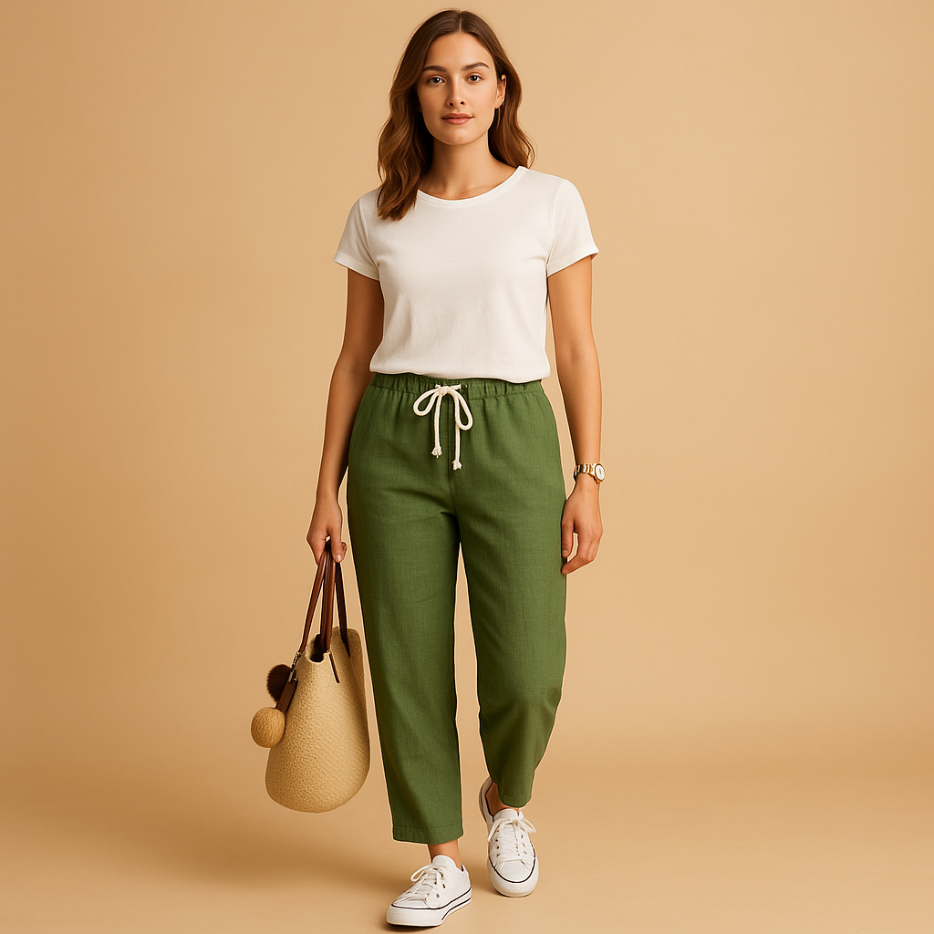 Leichte Sommerhose Damen mit flexibler Passform für aktive Tage | Jill-Genf Boutique