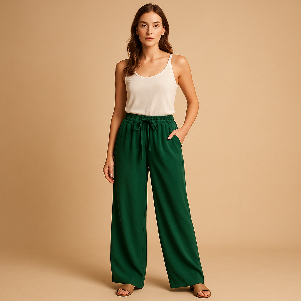 Leinenhose Damen mit Elastischer Taille für Sommer | Fleur-Genf Boutique