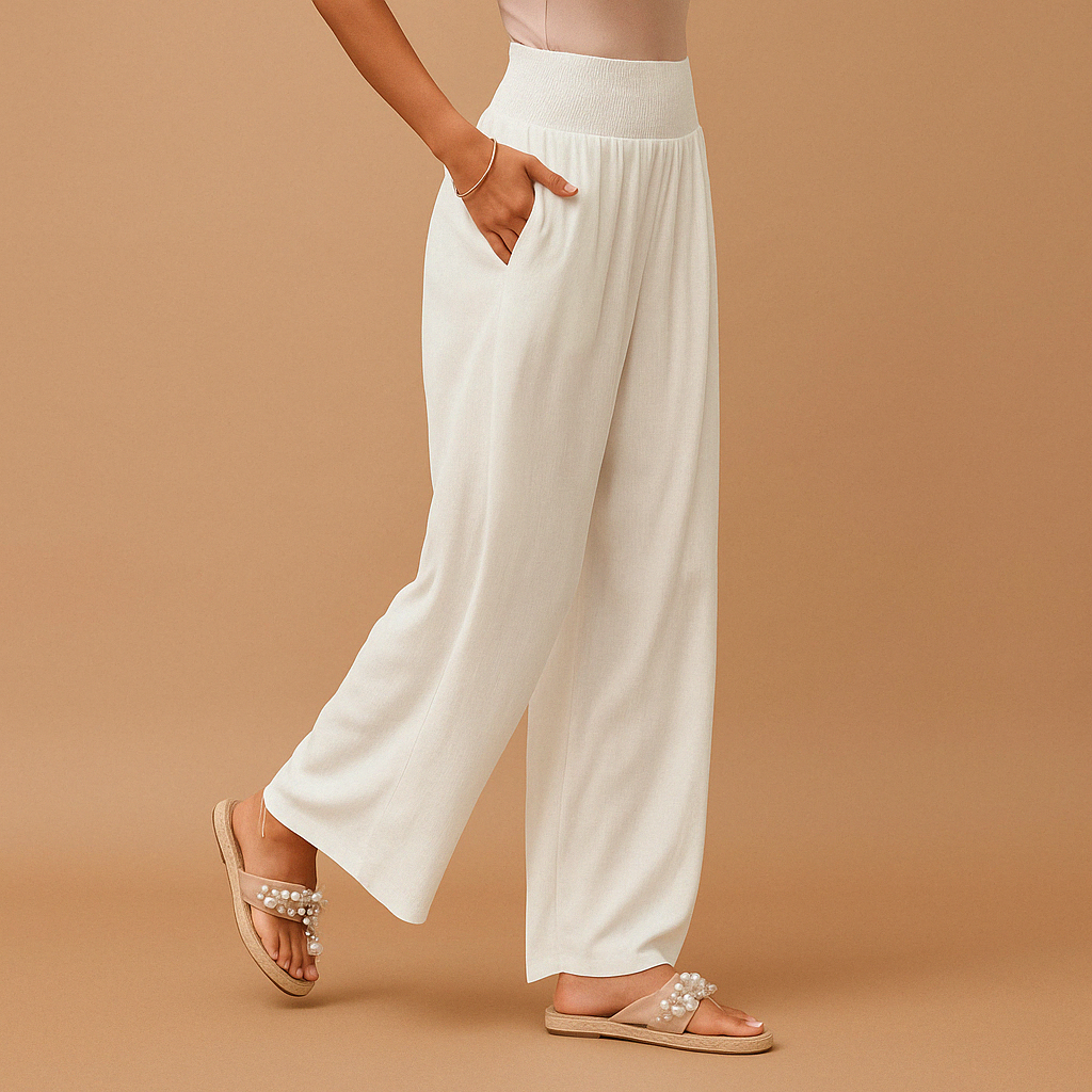 Leichte Sommerhose Damen mit elastischer Taille und luftiger Passform | Loïs-3