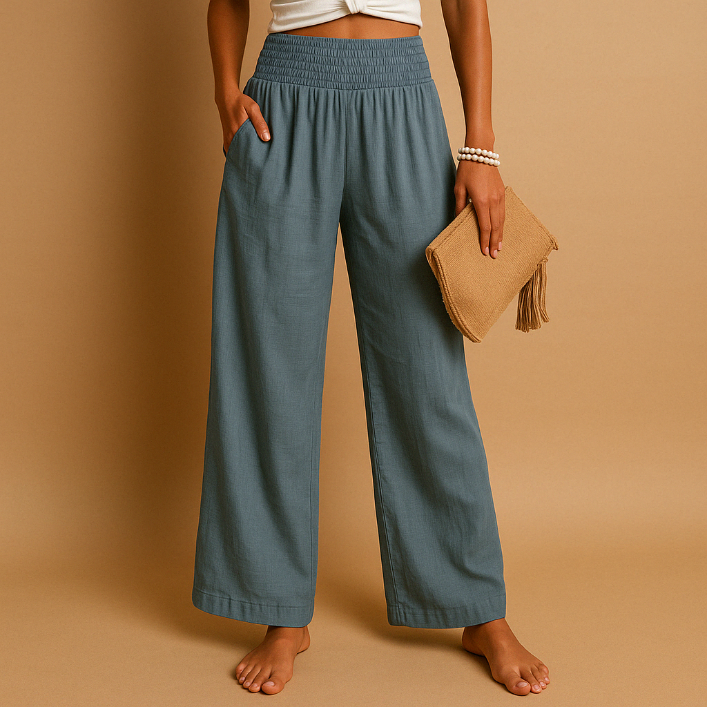 Leichte Sommerhose Damen mit elastischer Taille und luftiger Passform | Loïs-4