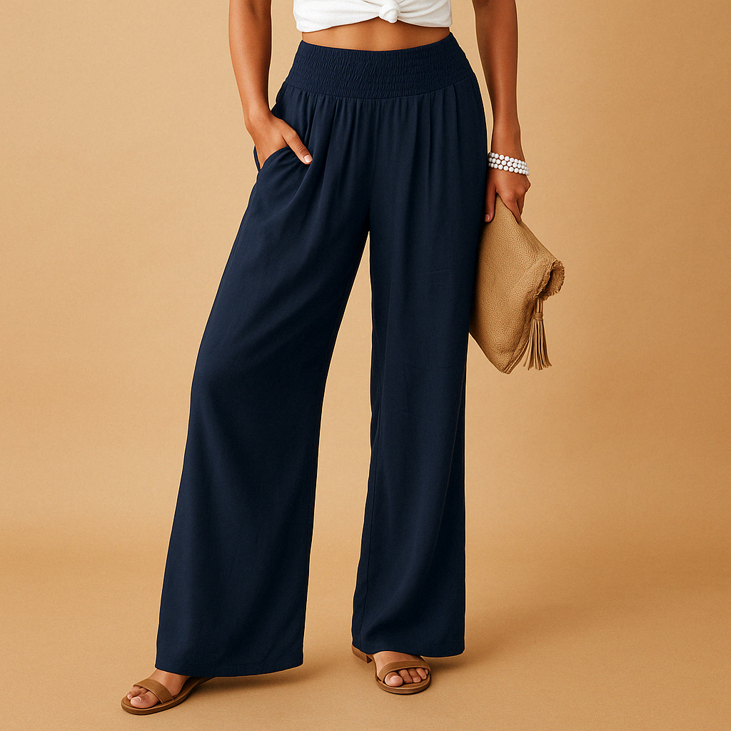 Leichte Sommerhose Damen mit elastischer Taille und luftiger Passform | Loïs-5