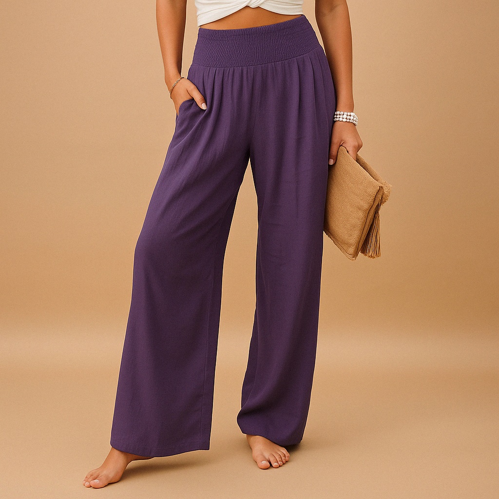 Leichte Sommerhose Damen mit elastischer Taille und luftiger Passform | Loïs-6