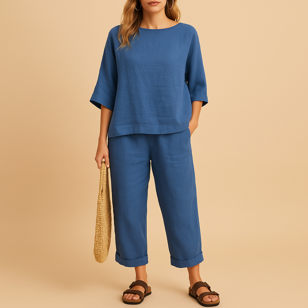 Luftige Damenmode mit lässigem Shirt und 3/4-Hose | Kiana-Genf Boutique