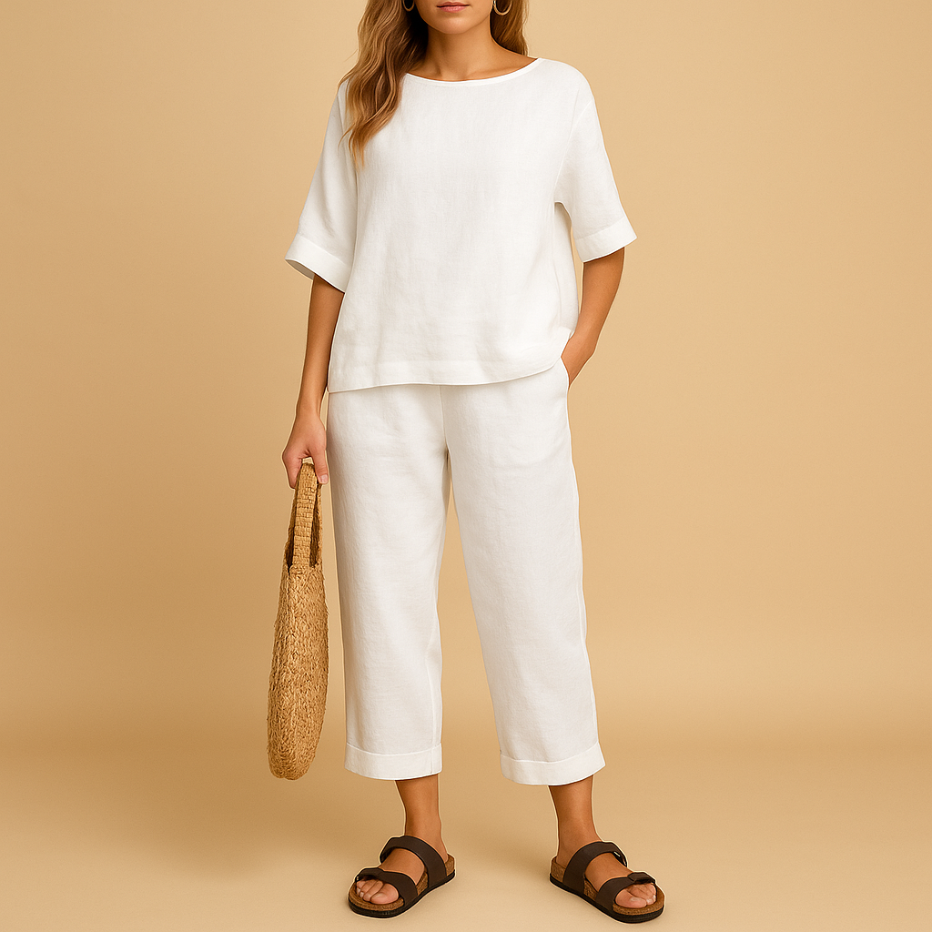 Luftige Damenmode mit lässigem Shirt und 3/4-Hose | Kiana-Genf Boutique