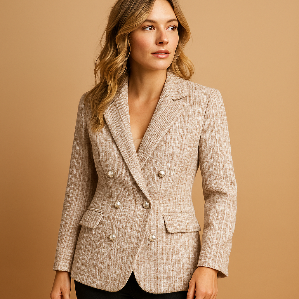 Maßgeschneiderter karierten Blazer für Damen | Myrte-Genf Boutique