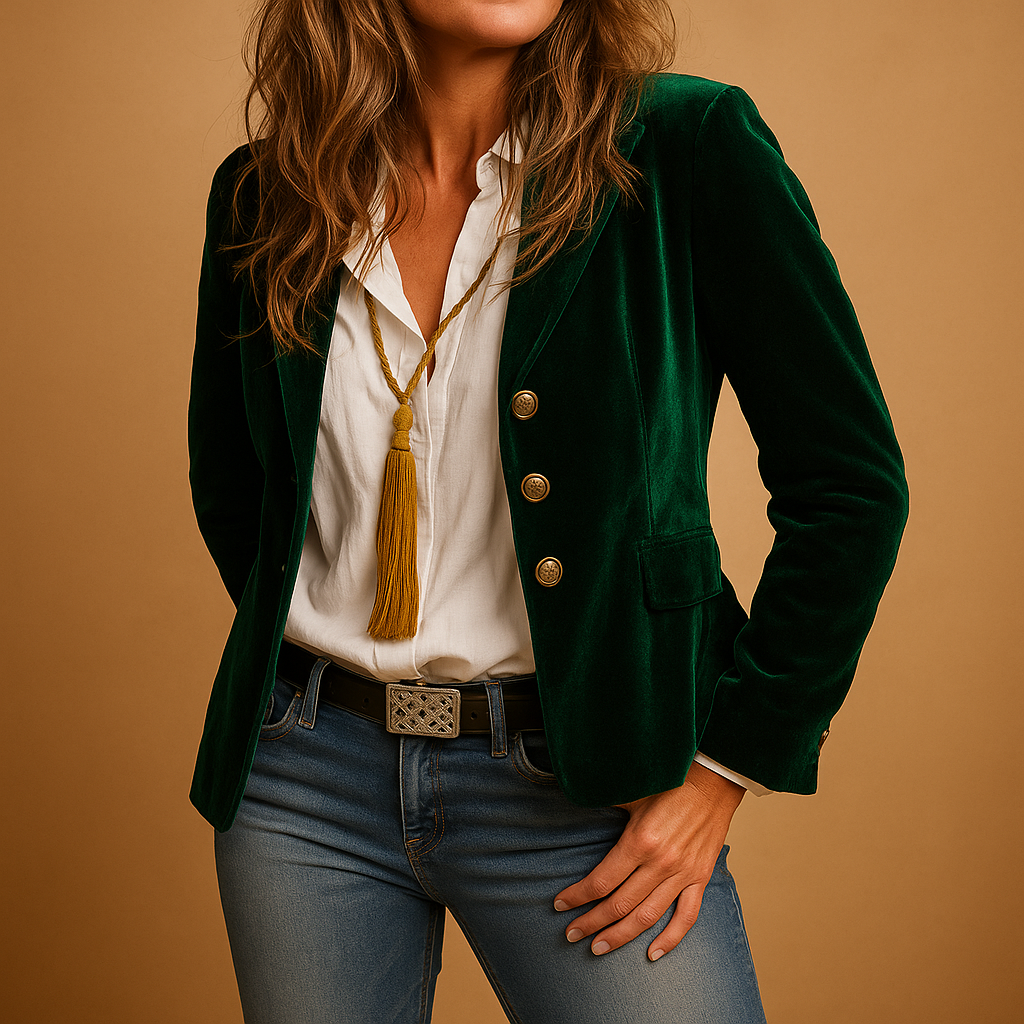 Retro Slim-Fit Blazer mit Taschen für Frauen | Evelien-Genf Boutique