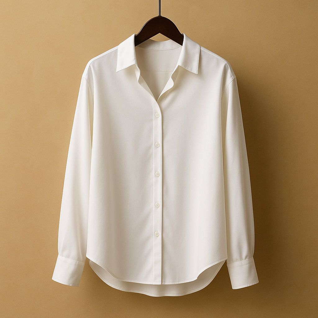 Satinbluse mit veränderten Kragen für Damen | Mirthe-Genf Boutique