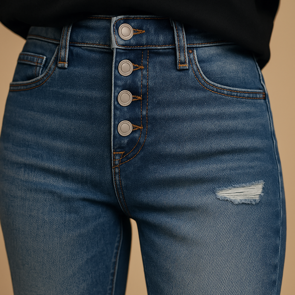 Zerrissene Damenjeans mit ausgefranstem Finish für coolen Look | Mila-Genf Boutique