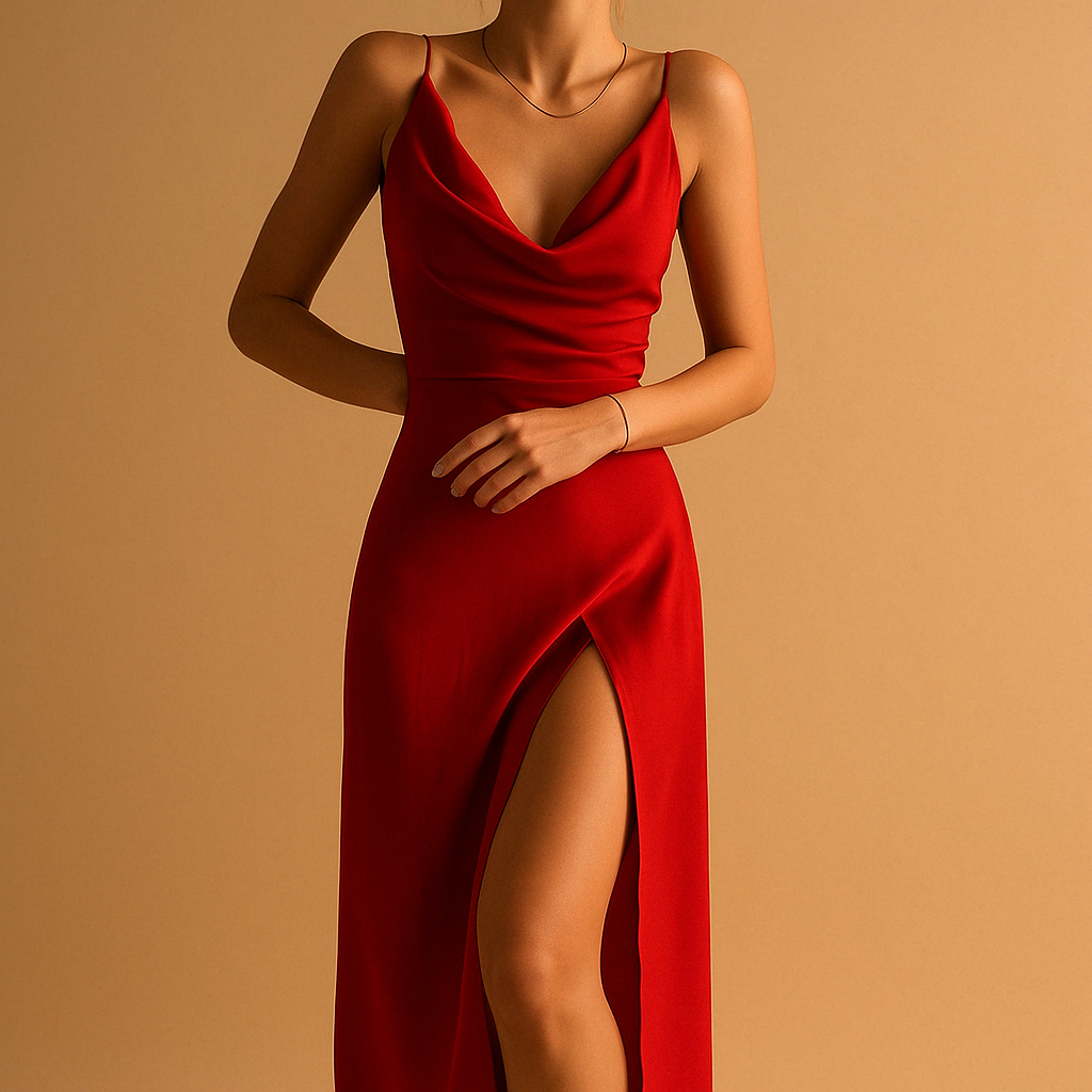 Yara | Elegantes Maxikleid mit V-Ausschnitt für Frauen-3