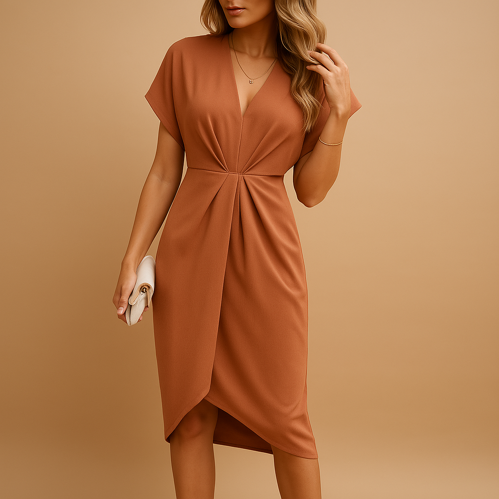 Femke | Elegantes Midi -Umschaltungskleid für Frauen-3