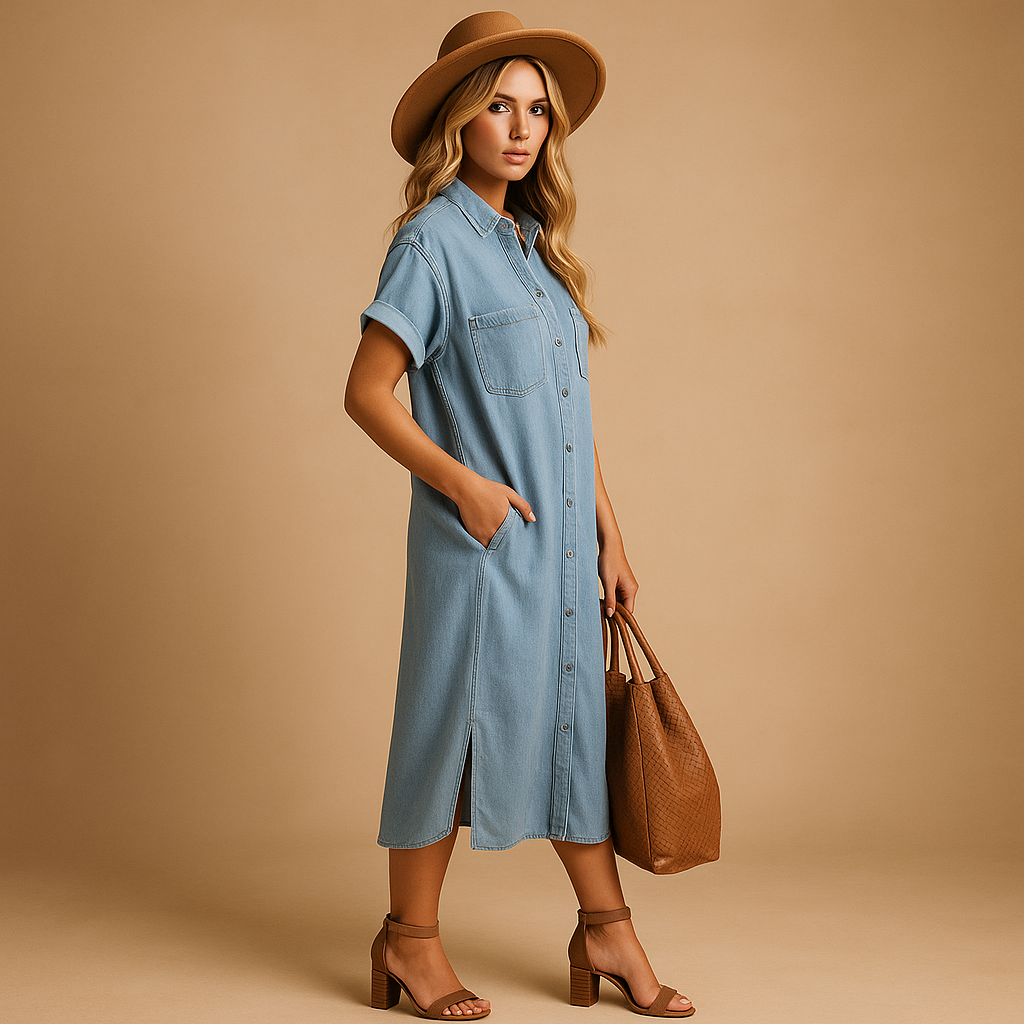 Luftiges Sommerkleid für Damen in Himmelblau | Lotte-3