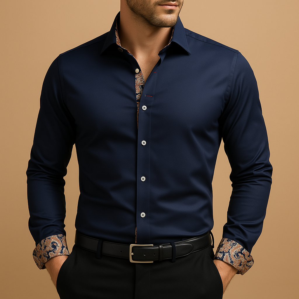 Herren Hemd mit Langen Ärmeln für Elegante Anlässe | Bram-4