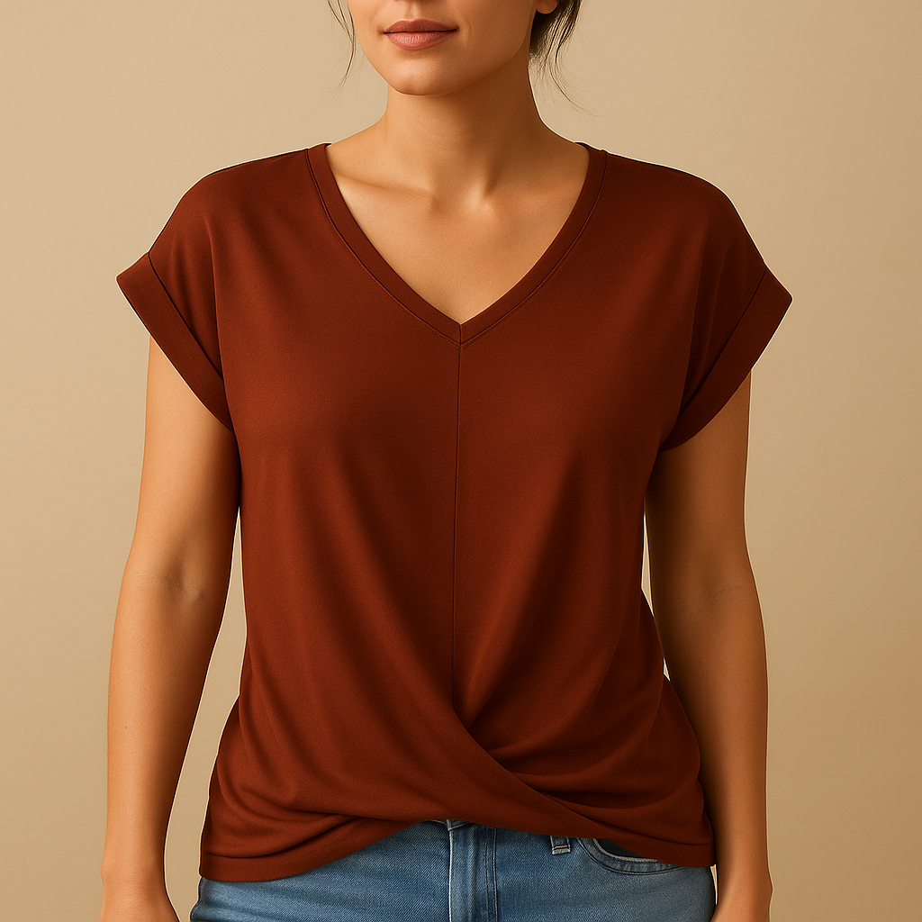 Elegante Bluse Damen mit V-Ausschnitt für stilvolle Frauen | Joline-5