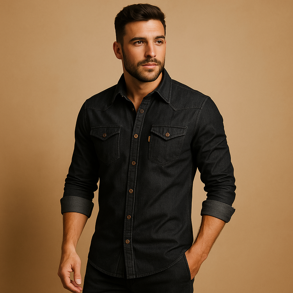 Atmungsaktives Baumwollhemd für Herren mit langen Ärmeln | Guillem-Genf Boutique