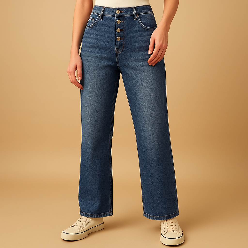 Baggy Jeans für Damen mit Hoher Taille und Lässigem Schnitt | Fleur-Genf Boutique