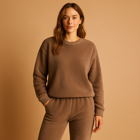 Bequeme Damen-Pyjamaset mit weicher Sweatshirt und Hose | Femke-Genf Boutique