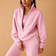 Bequemes Damen-Joggingpak mit halbem Reißverschluss | Loïs-Genf Boutique