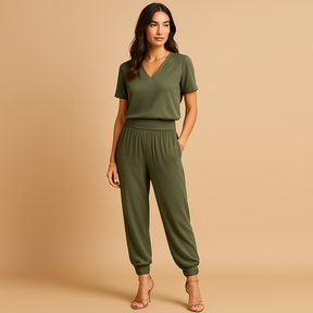 Blumenmuster Damen Set mit Top und Hose | Marelle-Genf Boutique
