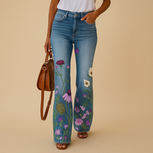 Blumenmuster ausgestellte Jeans für Damen | Yara-Genf Boutique