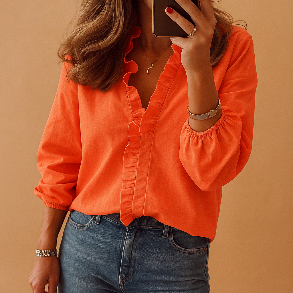 Bluse mit Rüschen Damen für Arbeit und lässige Outfits | Elise-Genf Boutique