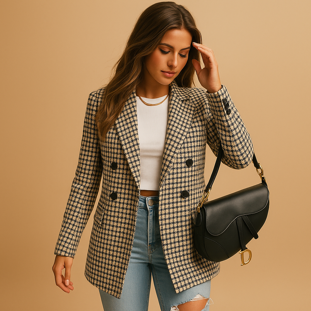 Eleganter taillierter Blazer aus Naturfasern für Damen | Amsel-Genf Boutique