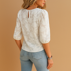 Elvira | Elegantes Blumenoberteil mit schickem Druck für Frauen-Genf Boutique