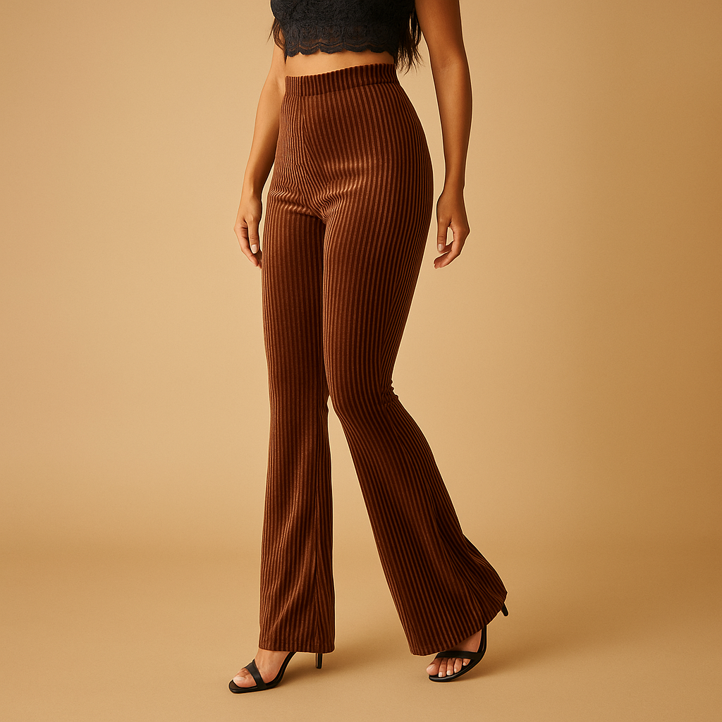 Flared Cordhosen Damen aus weichem Rippenstoff | Yara-Genf Boutique