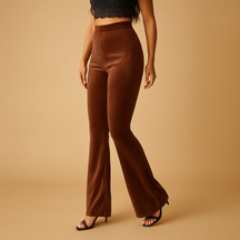 Flared Cordhosen Damen aus weichem Rippenstoff | Yara-Genf Boutique