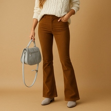 Stoffhose Damen im Retro-Look mit ausgestelltem Bein | Maartje-5