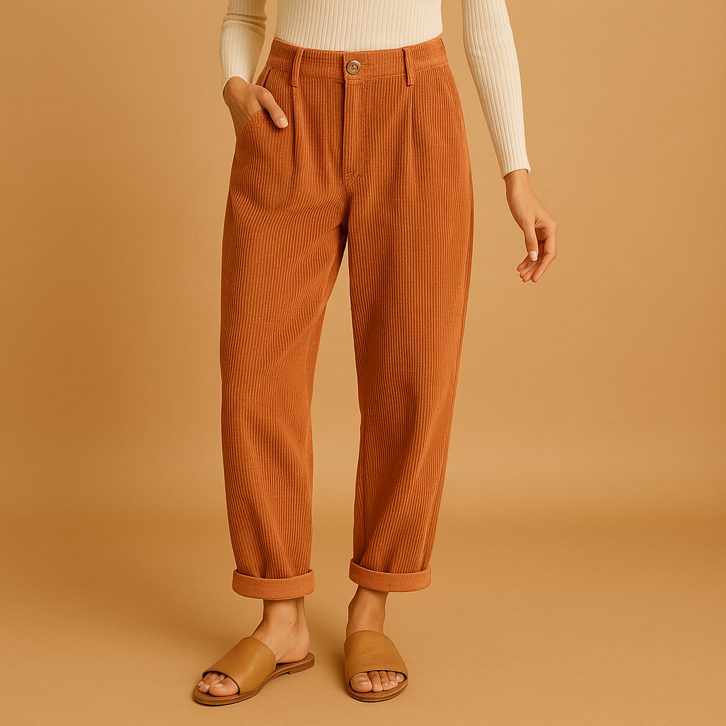 Hochtaillierte Stoffhose Damen mit geraden Beinen | Nina-Genf Boutique