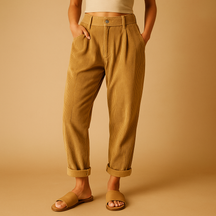 Hochtaillierte Stoffhose Damen mit geraden Beinen | Nina-Genf Boutique