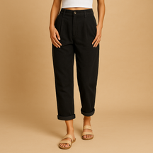 Hochtaillierte Stoffhose Damen mit geraden Beinen | Nina-Genf Boutique