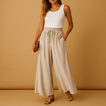 Hosen Damen mit Hoher Taille und Weitem Bein | Yara-Genf Boutique