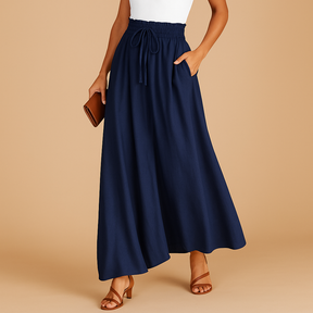 Hosen Damen mit Hoher Taille und Weitem Bein | Yara-Genf Boutique