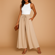 Hosen Damen mit Hoher Taille und Weitem Bein | Yara-Genf Boutique