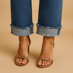 Jeans Damen mit Asymmetrischer Taille für Lässigen Stil | Edna-Genf Boutique