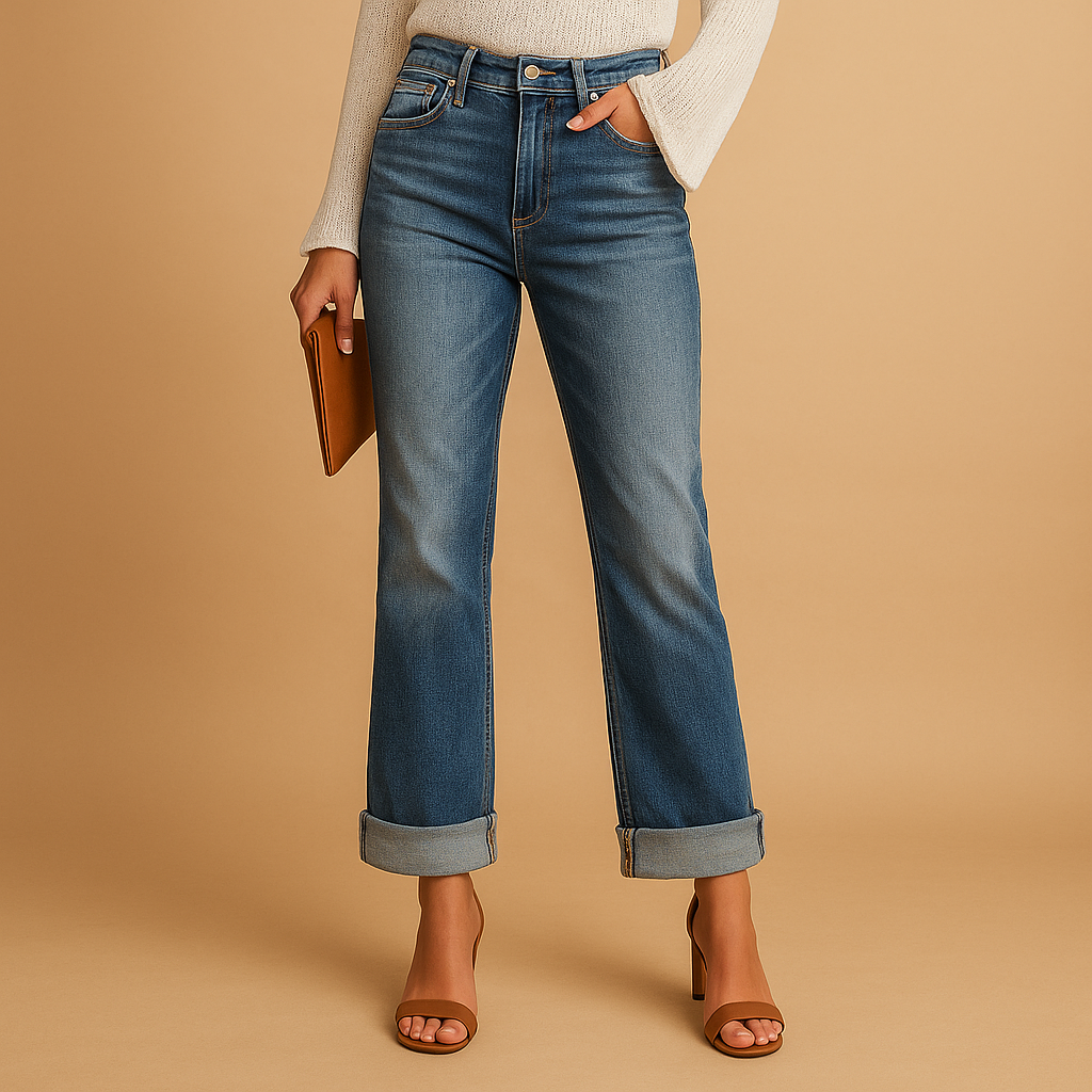 Jeans Damen mit Asymmetrischer Taille für Lässigen Stil | Edna-Genf Boutique